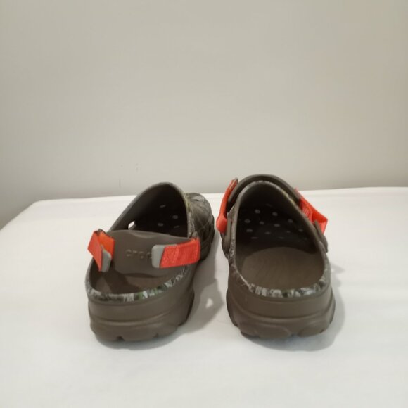 MENS CROCS CLOGS ICONIC COMFORT CAMO WITH BRIGHT ORANGE ADJUSTERS SIZE US 13 M - Picture 4 of 6